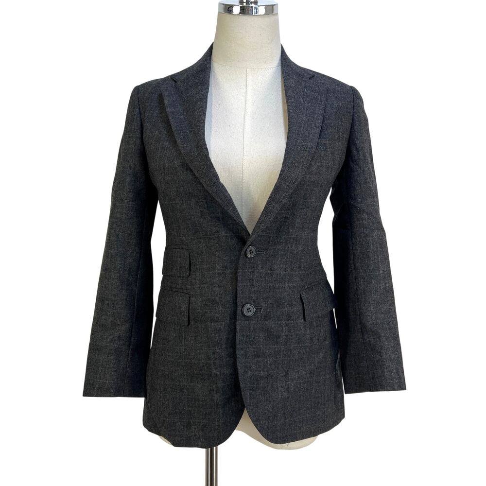 Polo Ralph Lauren Plaid Blazer Vintage Wool Gray USA Made